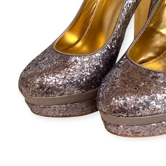 Ted Baker Oaker Silver Glitter Pumps - Picture 4 of 8
